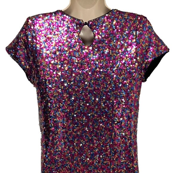 NWT Three Pink Hearts Sequin Dress Size: XL - Picture 5 of 9